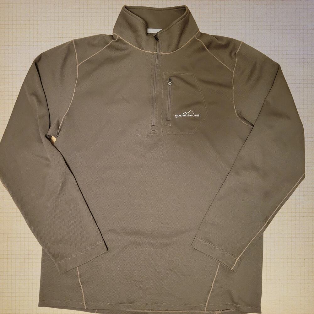 Eddie Bauer Sport 1/4 Zip Pullover Men’s Medium Brown Long Sleeve Outdoor Top